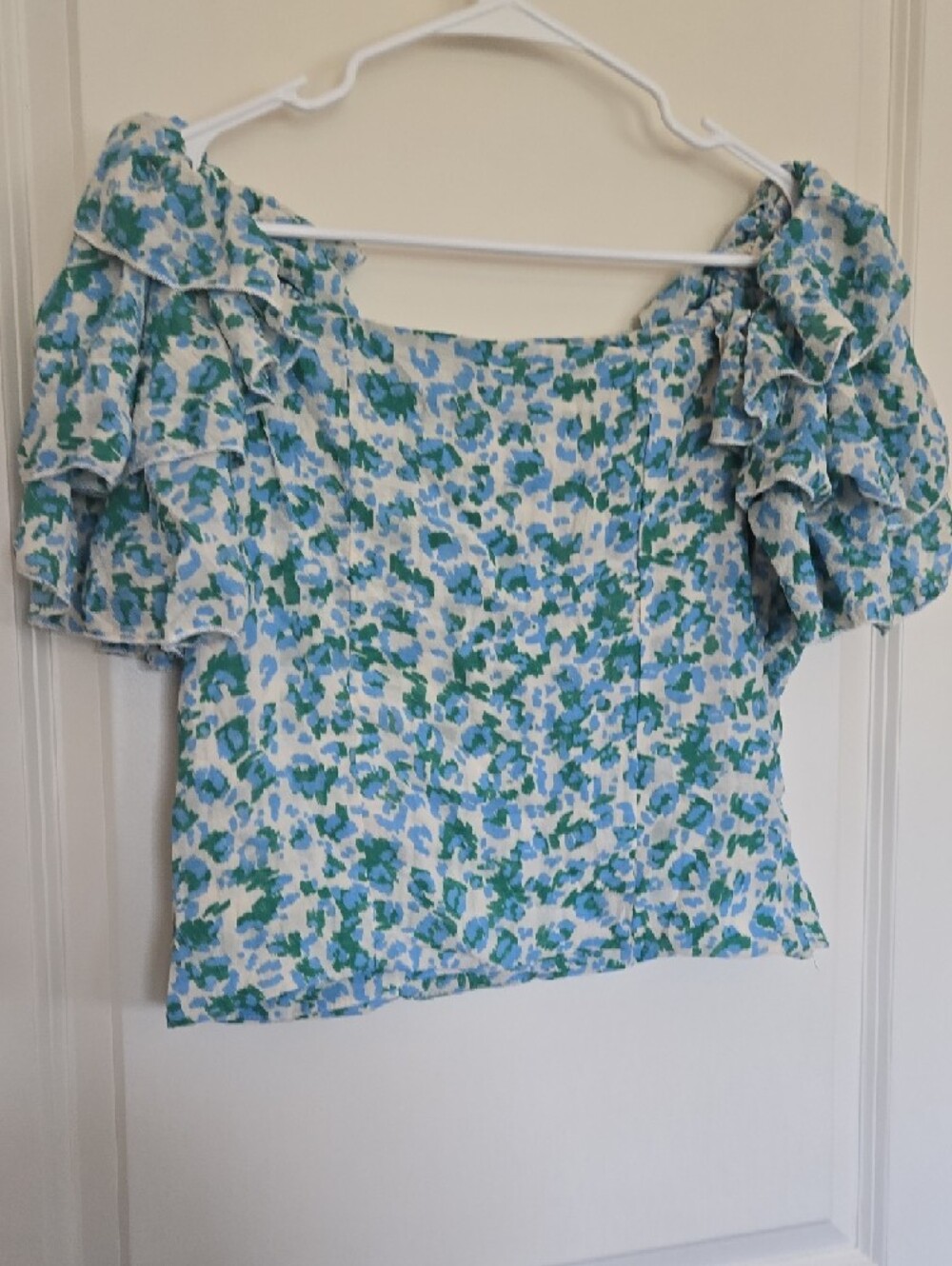 Molly Bracken Floral Ruffle Top in Blue and Green - Picture 6 of 6